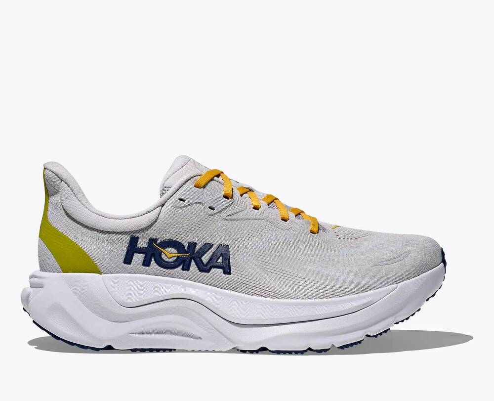 NEW HOKA men's arahi 8 running shoes in stellar grey / stardust